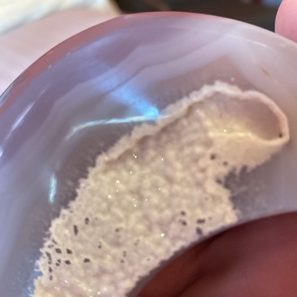 Agate Druzy Moon. GORGEOUS 🔥. Sparkling. Bluish grey tones with bright druzy/wt - Picture 15 of 17